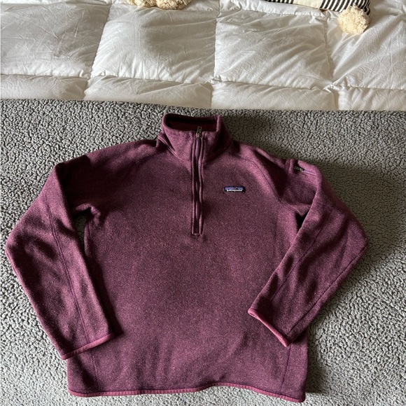 Patagonia Woman M Maroon Purple 1/4 Zip Better Sweater - Picture 2 of 8